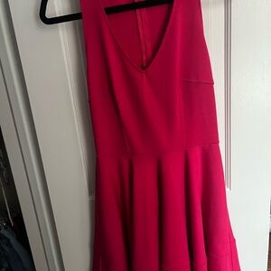 Vibrant Pink V-Neck Dress
